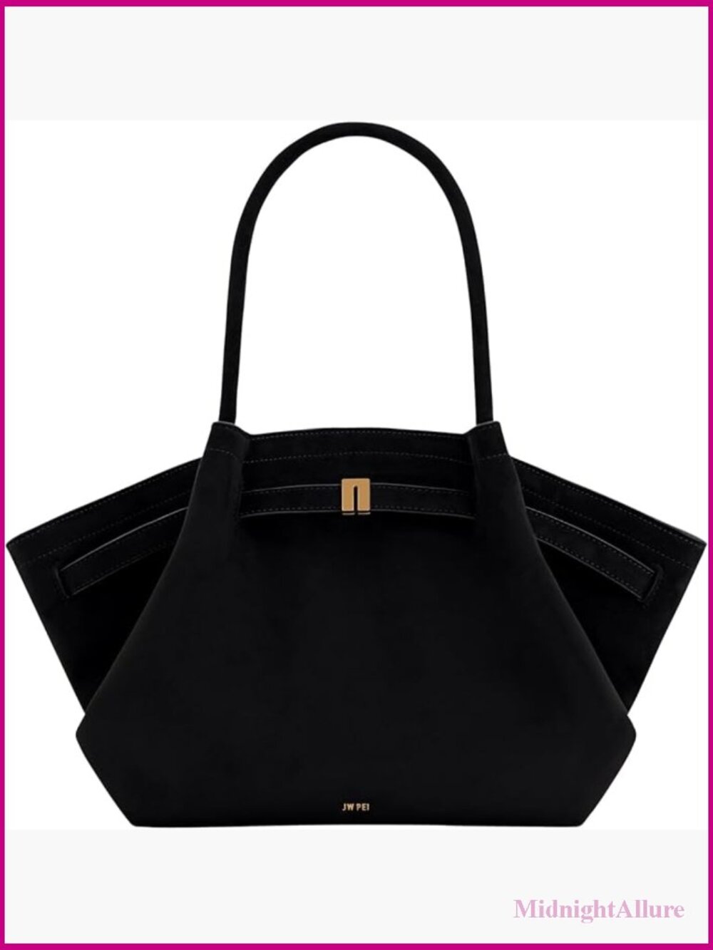 Medium Tote Bag Faux Suede Magnetic Snap Closure - Picture 1 of 7